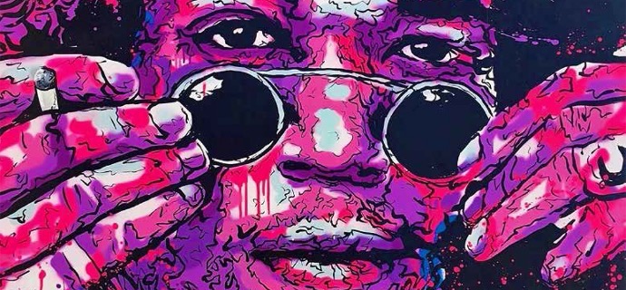 Jimmy Hendrix Icon - 120 x 120 cm - Technique mixte sur toile