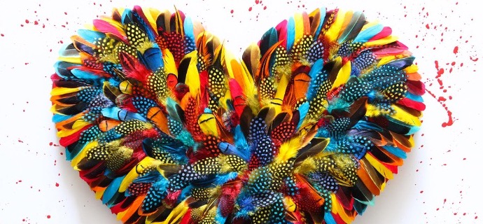 Sweet Little Jungle Love - 70 x 80 cm - Plumes et dessin