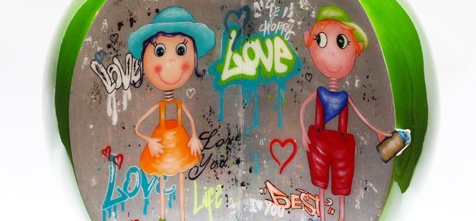 Love rendez-vous - 41 cm - Sculpture en céramique