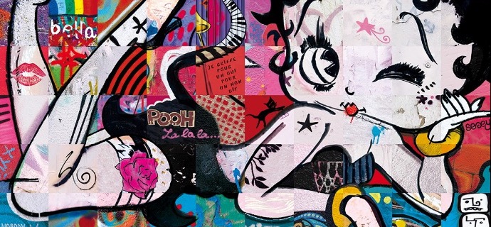 Betty Boop - 100 x 100 cm - Photographie sur aluminium, résine