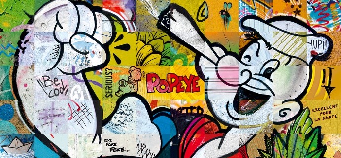 Popeye - 100 x 100 cm - Photographie sur aluminium, résine