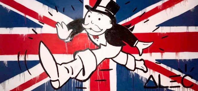 Monopoly Running & UK Flag - 300 x 152 cm - Technique mixte sur toile