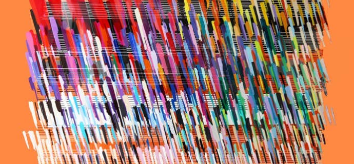 Jazz Notes Orange - 130 x 90 cm - Laque sur aluminium