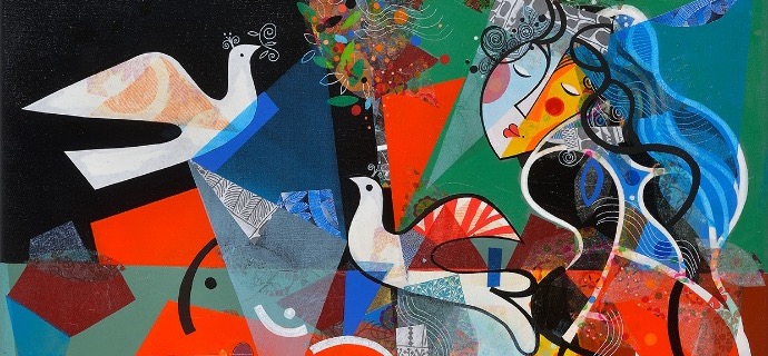 Les fleurs du jardin - 60 x 70 cm - Acrylique sur toile