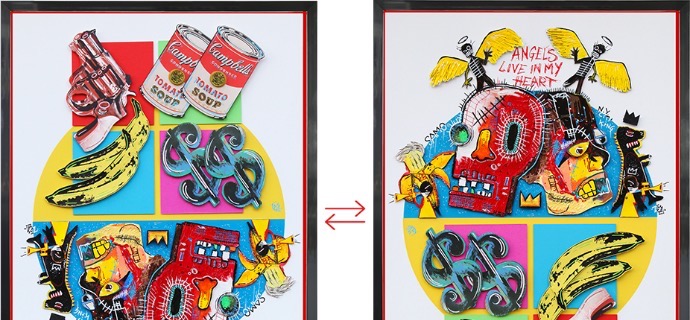 Basquiat / Warhol - 50 x 70 cm - Technique Mixte