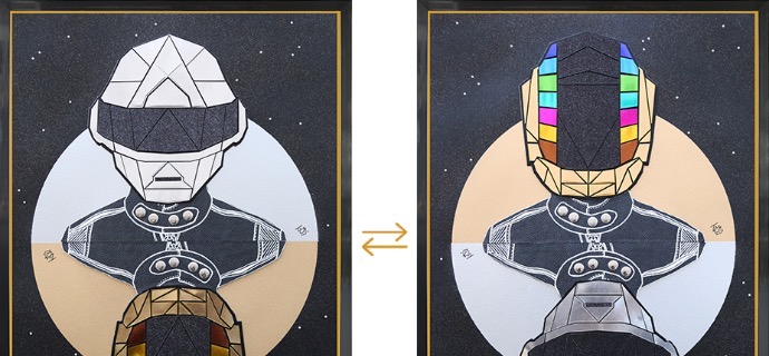 Daft Punk - 50 x 70 cm - Technique Mixte