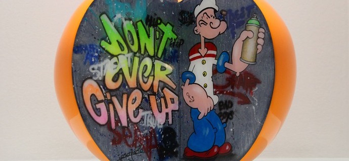 Don't ever give up - 22 cm - Sculpture en céramique
