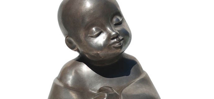 Lotus - Sculpture en bronze - 40 cm