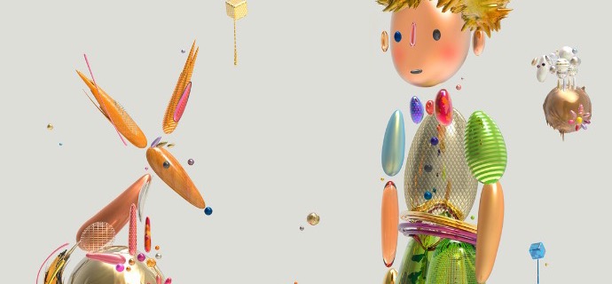 Petit Prince - Mon Etoile - 120 x 120 cm - Oeuvre digitale originale sur toile