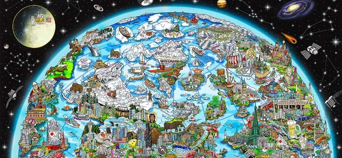 For a better world - 84 x 84 cm - Sérigraphie 3D