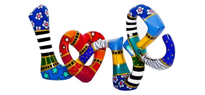 Love - 26 x 52 x 16 cm - Sculpture en aluminium
